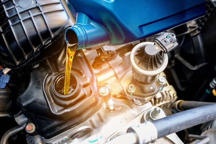 Oil change service in progress at Maryland Muffler in Millersville, MD